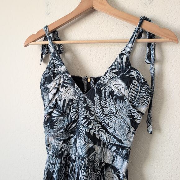 Agua Bendita Blue Floral Mini Dress Small Viscose Sierra Helios $200 Vacation - Picture 11 of 13